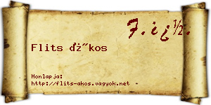 Flits Ákos névjegykártya